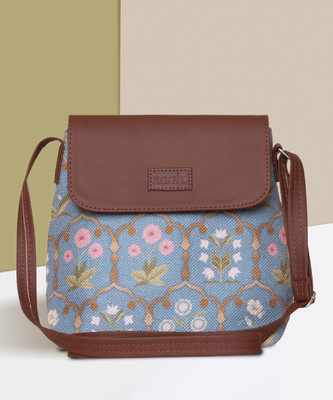 ZOUK Blue Sling Bag Jaipur Fresco Flap Sling Bag