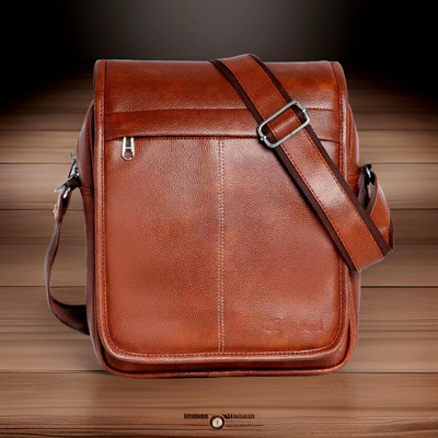 Shivra Tan Sling Bag Men Sling Bag extra large (S-11*8.5*3)