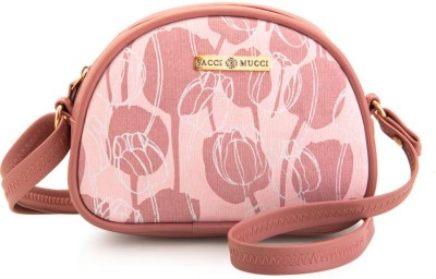 Sacci Mucci Pink Sling Bag Printed Handcrafted Crossbody Rainbow Sling Bag, Sling Bag for Women