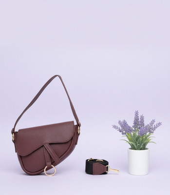 DONICY Maroon Sling Bag Stylish Curve Shape Sling Bag