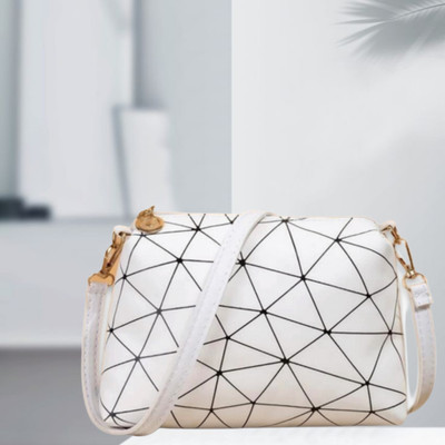 TCRAZY White Sling Bag Printed Sling Bag With Detachable Strap