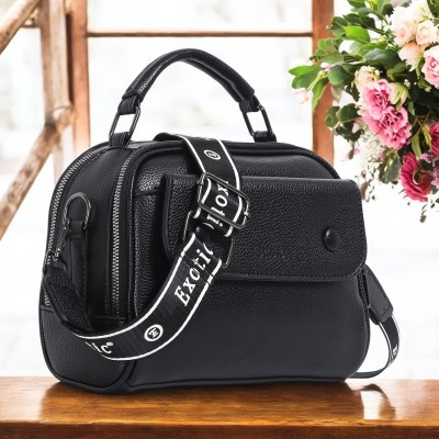 Exotic Black Sling Bag Texture boxy design sling bag