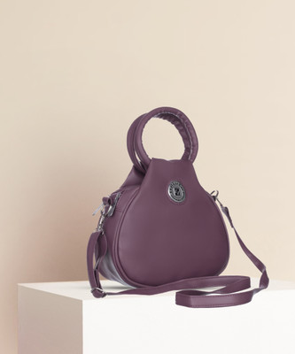 Leather Land Purple Sling Bag Round Handle & Sling In PURPLE