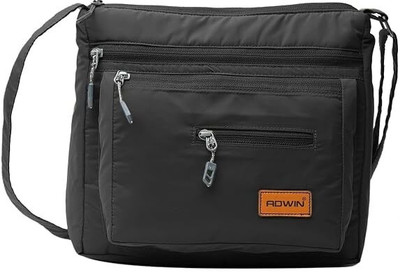 ADWIN Black Sling Bag Sling Bag For men | Made With Durable Material | Zip Closure