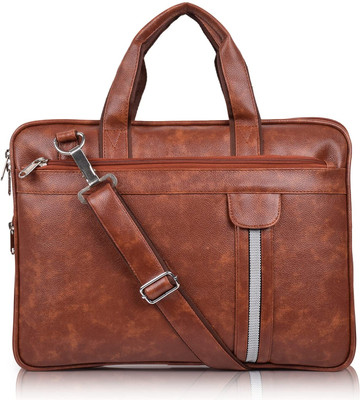 ZipCraze Tan Messenger Bag - Laptop Bag for Men, PU Leather Expandable Office Bag for Men, 15.6 inches