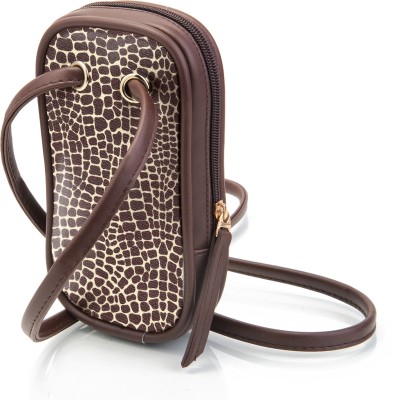 Sacci Mucci Brown Sling Bag Women's Small Cross-Body Phone Bag Stylish Sling Bag for Women - Alligator Print