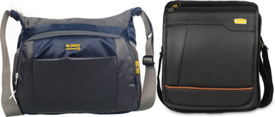 Blowzy Grey, Black Sling Bag Cross Body men's sling bag(Pack of 2)