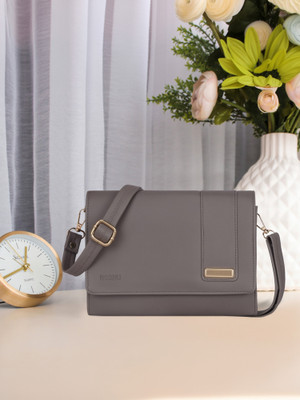 Reshu Grey Sling Bag women's with shoulder strap and 8 pocket
