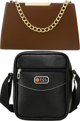 Yari Brown, Black, Black Sling Bag Stylish Forever Young Sling Bag For Women And Girls(Pack of 2)