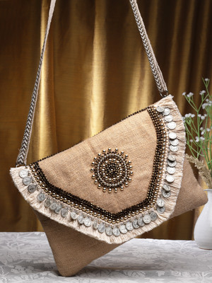Anekaant Beige Sling Bag Sisal