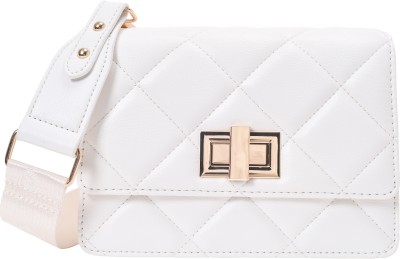 LINO PERROS White Shoulder Bag Mini Twisted Shoulder Bag