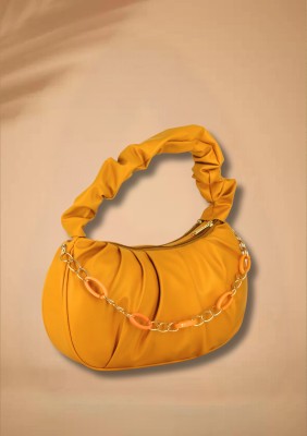 MST impex Yellow Sling Bag Pleated chic sling bag for women and girls