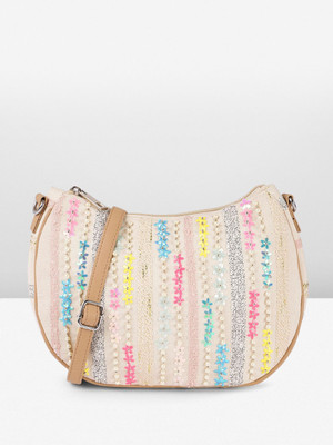 ANOUK Multicolor Sling Bag Multicoloured textured self design sling bag