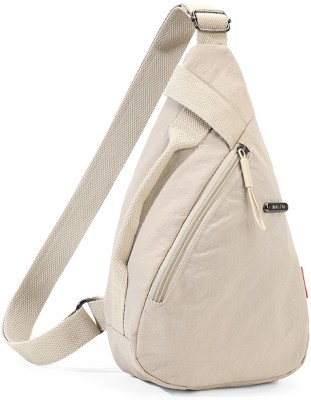 Venzina Beige Sling Bag Fashion Nylon Lightweight Sling Shoulder Bag Casual