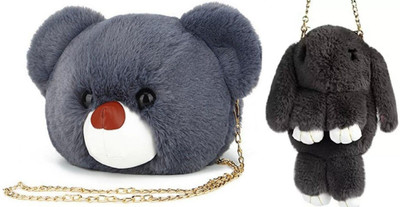 Nappmall Black, Multicolor Sling Bag Cute Cartoon Rabbit(Pack of 2)