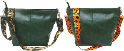 Dakota Green, Green Sling Bag with Detachable Green Belt for Girls & Women(Pack of 2)