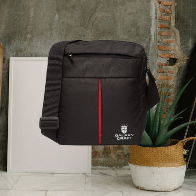 Galaxy Craft Black, Red Shoulder Bag Messenger Sling Bag for Men | Casual Shoulder Bag