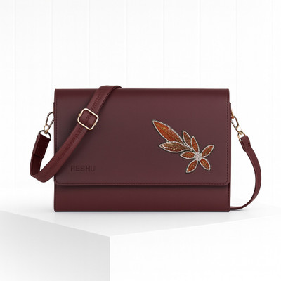 Reshu Brown Sling Bag women,s sling cross-body bags with adjustable shoulder straps and 4 pocket |