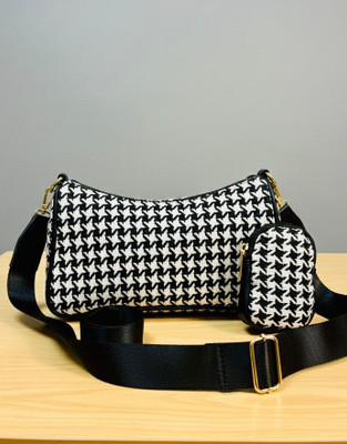 indoqueen Multicolor, White Sling Bag Tote bag multicolor(Pack of 2)