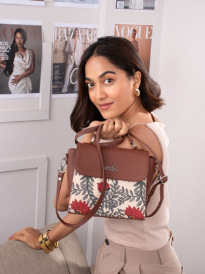 ZOUK Beige, Red Sling Bag Nawabi Couture Statement Sling Bag