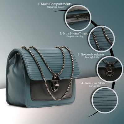 Nariox Blue Sling Bag Attractive Chain handle Women Slingbags