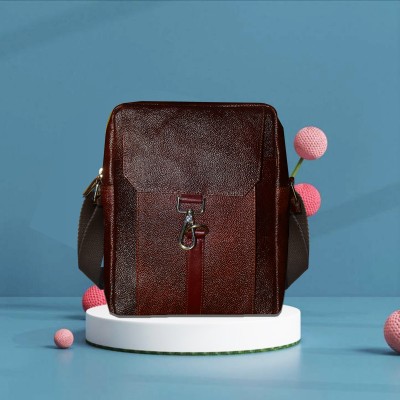 ABYS Maroon Sling Bag Genuine Leather Massenger||Sling||Cross Body Bag for Men & Women
