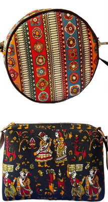 CRAFTWELL Multicolor Sling Bag Stylish New Trendy Unique Classy Design Shoulder Crossbody Sling Bag For Women(Pack of 2)