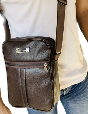 Cult Factory Brown Sling Bag Brown Men Office Sling Bag Classy Leather Daily Use Bag for Man