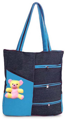 FITTOOSE Blue, Black Tote teddytote01