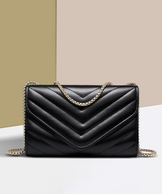 Tatuaa Black Sling Bag Women's Stylish Bag Clutch Purses and Handbags with Chain Shoulder Strap