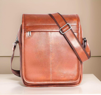 Shivra Tan Sling Bag Men Sling Bag extra large (S-11*8.5*3)