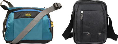Blowzy Black, Blue, Black Sling Bag mens bag cross body bags(Pack of 2)
