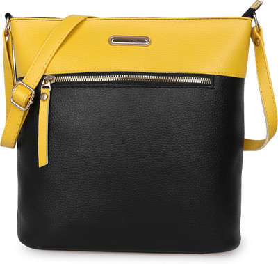 Nexeura Black, Yellow Sling Bag Elegant Black & Yellow Sling Bag for Girls & Women – Stylish Crossbody Purse