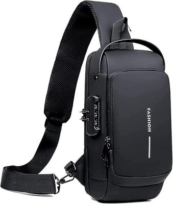 SNOBSTORE Black Sling Bag Crossbody Sling Bag For Men Women, Anti-Theft Fashion Chest Bag.