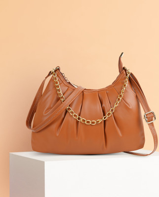 DIXON Tan Sling Bag Stylish Fashionable Chain Strap Crossbody Unique Design Shoulder Women Slingbag