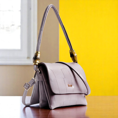 Exotic Purple Sling Bag Premium PU Leather with Intricate Embossed Pattern