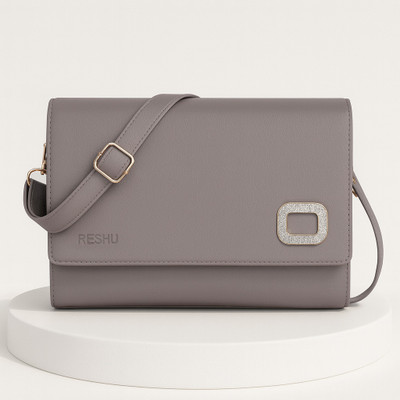 Reshu Grey Sling Bag women,s sling cross-body bag,s with adjustable shoulder straps and 4 pockets