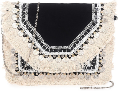 Swisni enterprises Black Sling Bag Designer Printed Embroidery Hand Bag For Women In Color Black