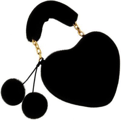 Beauty Queen Black Sling Bag Women Heart Shaped Handbag