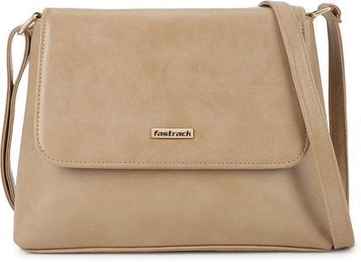Fastrack Beige Sling Bag Solid