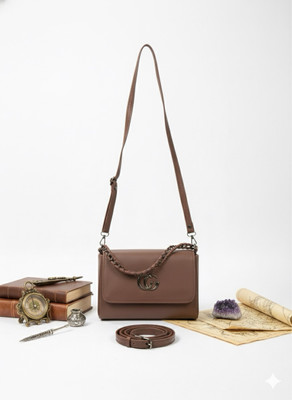 STYE NEST Brown Sling Bag Chocolate Brown Sling Bag For Ladies
