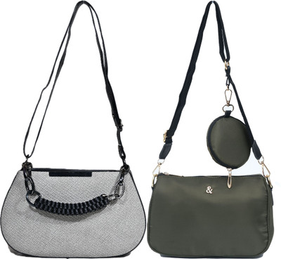 Despacito Clear, Green Sling Bag Elegant sling bag(Pack of 2)