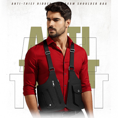 lordoffleather Black Sling Bag Trendy Chest Bag for Men Stylish Crossbody Shoulder Bag Dual Pocket Sling Bags