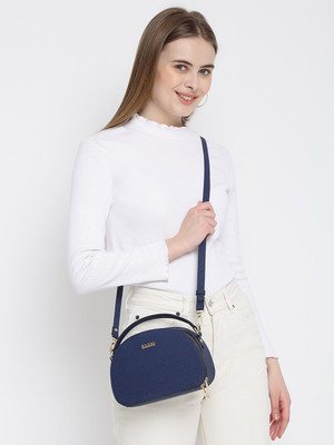 KLEIO Blue Hand-held Bag D Shape Structured Top Handle Handbag For Women/Girls (HO9011KL-RB)(ROYAL BLUE)