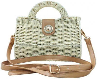 SS Collection Beige Sling Bag Handicraft Attractive Hand Bag large Tote Bag Summer Bag Bucket Bag Basket Bag