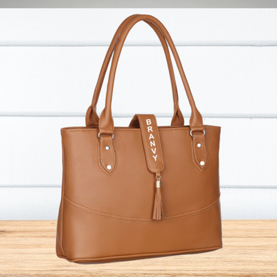 BRANVY Tan Shoulder Bag Stylish Formal Casual Daily use PU Leather hand bags women