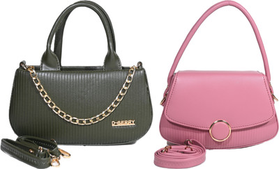 Despacito Pink, Green Sling Bag Girls sling bag(Pack of 2)