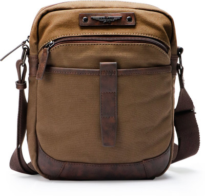 Police Brown Messenger Bag TENDRA CROSS BODY BAG- DARK OLIVE/BROWN