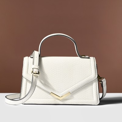 ACCESSORIZE LONDON White Sling Bag Women's Cream Top Handle Satchel Sling Bag