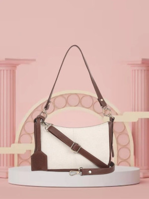 Parnidhi White Sling Bag Baguette Shoulder Sling Bag for Women Long Adjustable & Detachable Strap